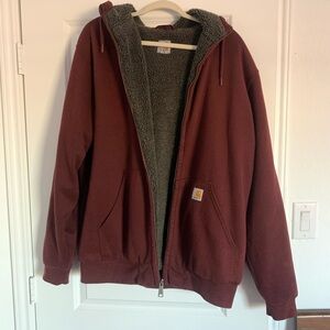Carhartt Men's Burgundy Zip-Up Sweater